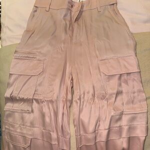 Zara Light Pink Wide Leg Cargo Pants